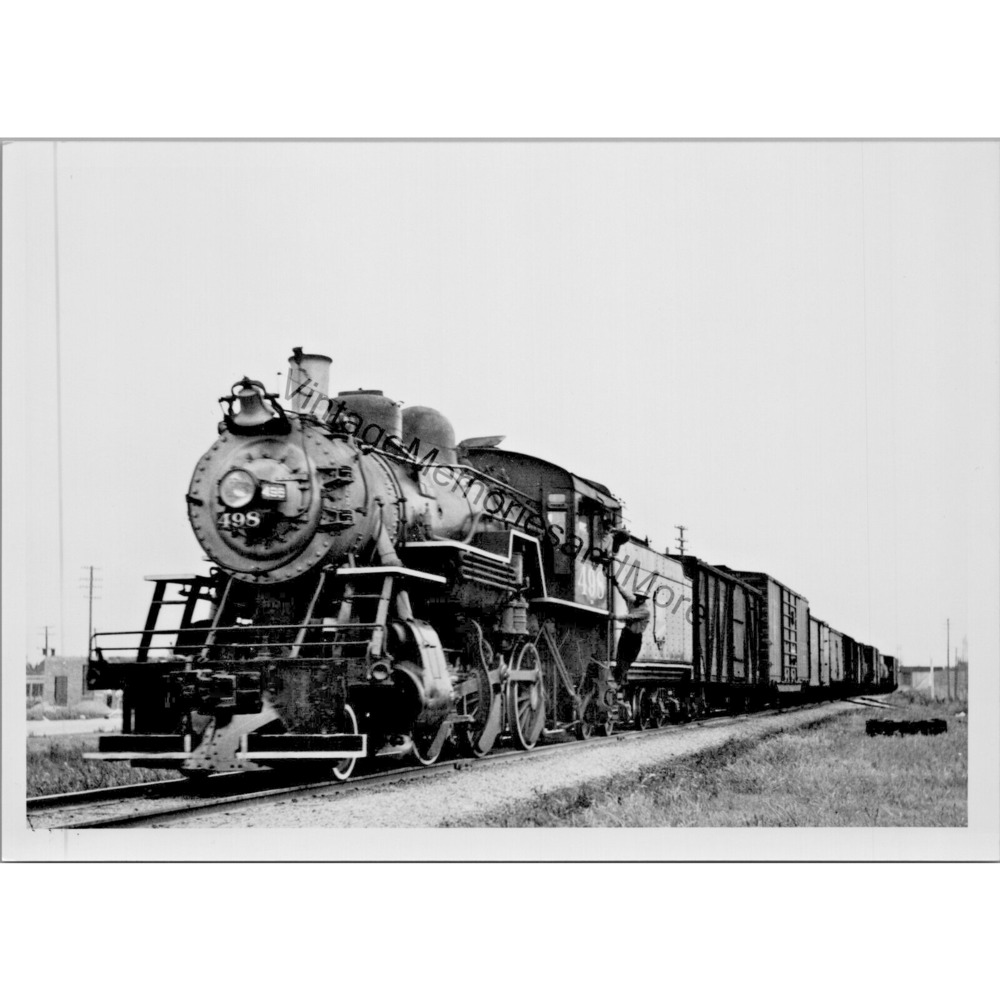 Vtg MKT Missouri - Kansas - Texas Railroad 498 Steam Locomotive Photo T2-128